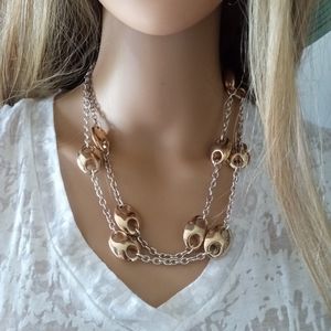 Mariners link gold tone necklace with silver chain * 2